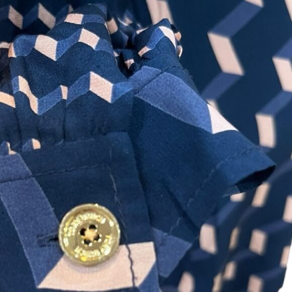 Elegant Blue Patterned Dress - Picture 10 of 14